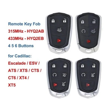 Remote Car Key - HYQ2AB 315MHZ / HYQ2EB 433MHZ - ID46 Chip for Cadillac  Escalad - Image 1 of 4