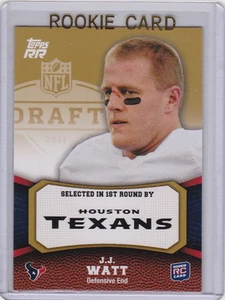 Tarjeta de novato J.J. WATT 2011 Topps Rookies Risings ORO RC Houston Texans JJ - Imagen 1 de 2