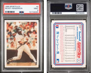 1986 Sportflics #6 Ricky Henderson PSA 9 Mint 101748065 POP 13 - Picture 1 of 1