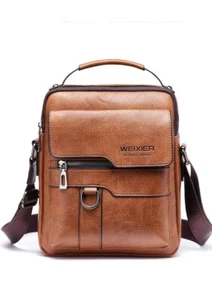 Weixier Men's Brown Cross-Body Leather Bag