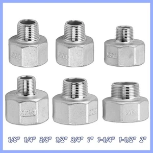 BSP Female to Male Stainless Steel Reducer Pipe Fitting Water Adapter Connector - Picture 1 of 29