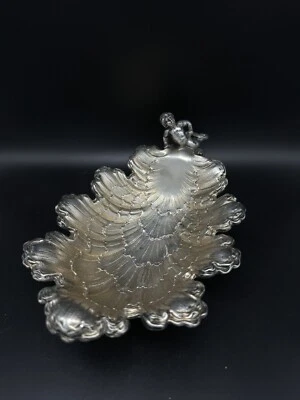 Antiguo cuenco alemán 800 patas de plata mango de querubín de Korner & Proll Foto 1 de 4