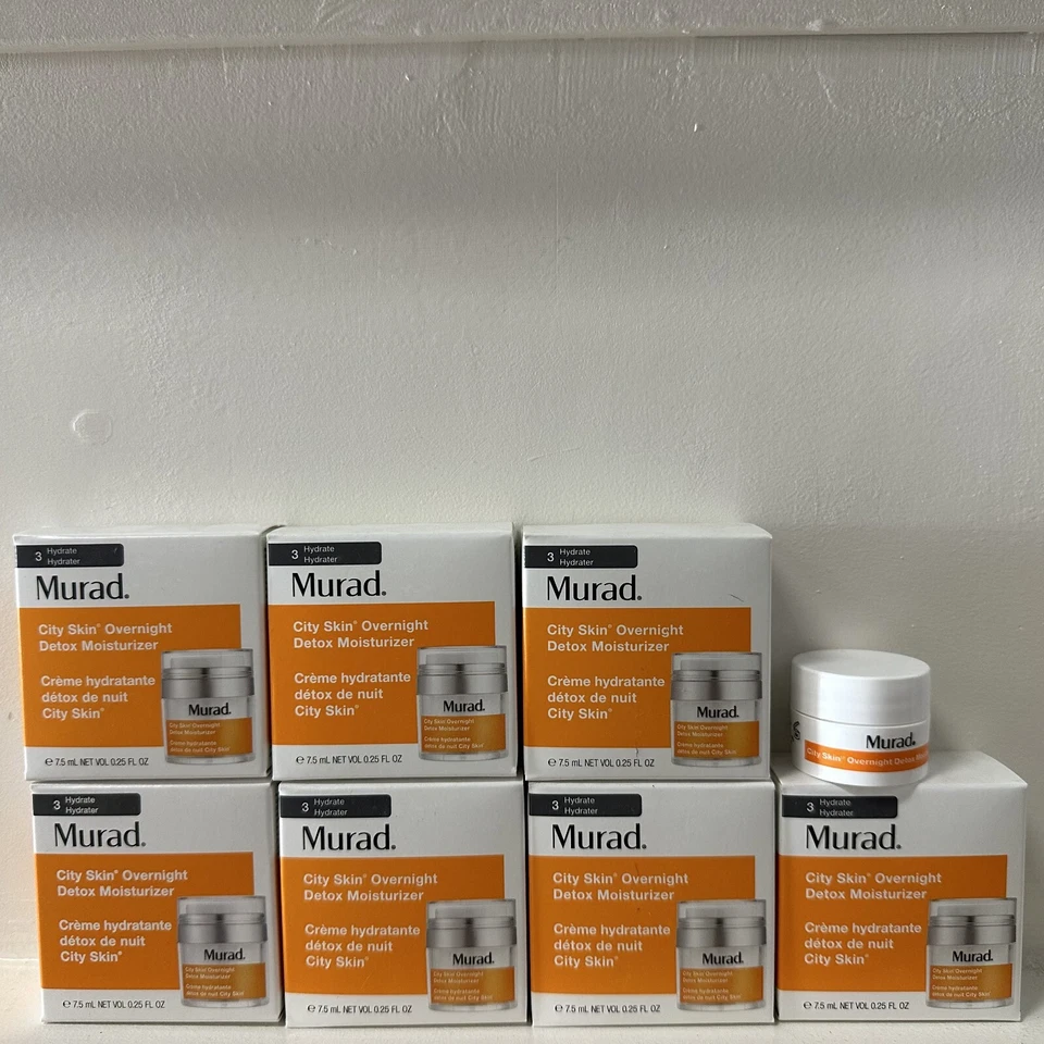 MURAD City Skin Overnight Detox Moisturizer Effective Hydrator 7.5mlX7 Jars - Imagem 1 de 1