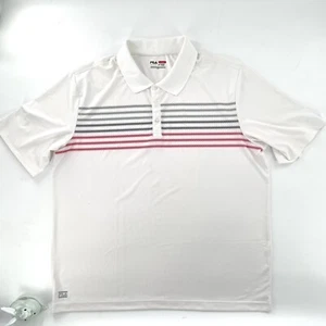 Fila Polo Shirt Mens XL White Golf Sport Short Sleeve Casual Performance Logo - Picture 1 of 5