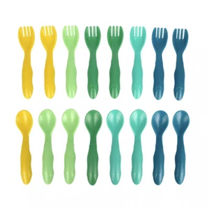 16pc Green Grown Assorted Toddler/Baby Set Reusable Flatware Fork & Spoon 9m+ - Picture 1 of 4