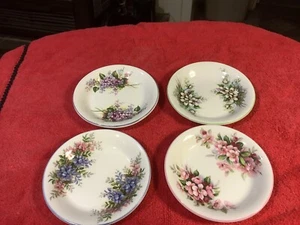 Set of 4 Royal Albert Blossom Time Series Small Plates Butter Pats? 3 5/8”  - Picture 1 of 10