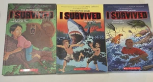 Paquete de 3 cómics I Survived the Shark Attacks of 1916/Hurricane Katrina/Grizzlies - Imagen 1 de 12