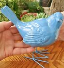 New XL Country French Rustic Farmhouse Style Bird Blue Figurine