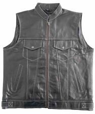Leatherick Genuine Custom Biker Waistcoat Real Leather Vest for Bikers Club