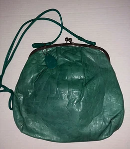 Vintage Etra Handbag Green Textured Genuine Leather Shoulder Purse Evening Bag - Picture 1 of 7