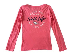 Salt Life Women’s Salmon Pink Scoop Neck T-Shirt NWT - Picture 1 of 18