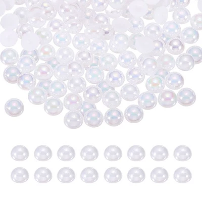 1500Pcs Half Pearl,4mm Plastic Half Flatback Imitation Pearls Cabochon(White AB) - Image 1 of 4