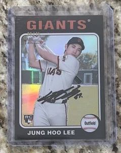 2024 TOPPS HERITAGE HIGH NUMBER JUNG HOO LEE CROMO NERO RIFRATTORE RC 26/75 - Foto 1 di 2