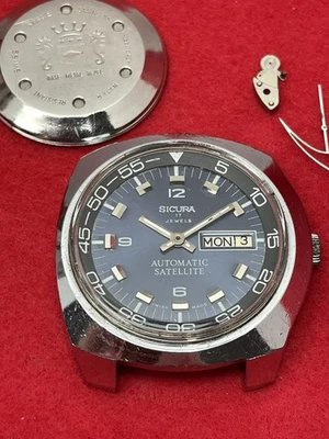 RELOJ SUIZO SICURA AUTOMÁTICO SATÉLITE 17 JOYAS SOLO PARA REPUESTOS/REPARACIÓN Foto 1 de 4