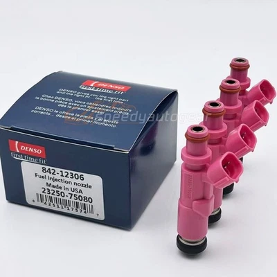 4PCS New Denso Fuel Injectors For 1999-2004 Toyota Tacoma 2.7L L4 23250-75080 - Imagem 1 de 4