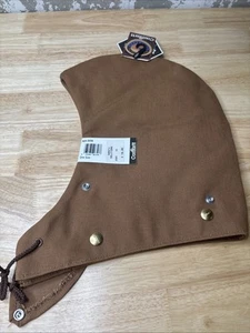NEW! Carhartt Brown Snap On Hood Red Quilt Lined with Face Guard 6QLH - Picture 1 of 3