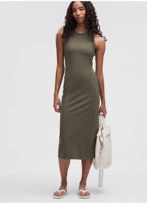 lululemon all aligned midi dress ARMY GREEN SZ 4 NWT - Image 1 of 4