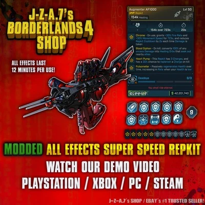Borderlands 4✨ MODDED REPKIT SUPER SPEED ALL EFFECTS CRAZY FAST BL4✅PC-PS-XBOX✨ - Image 1 of 2