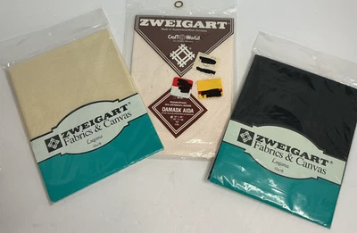 Lot  of 3 Artiste Zweigart 14 count  Aida cross stitch fabric 13x18 inches - Image 1 of 4