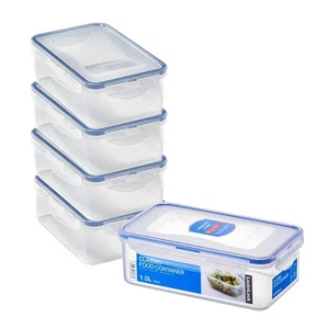 LocknLock Rectangular Food Containers with Lids Set of 5 - Plastic Airtight & Wa - Picture 1 of 8