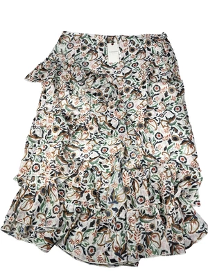 Ted Baker London Tiered Asymmetrical Frill Midi Skirt US Size 14 Floral Chiffon - Image 1 of 4