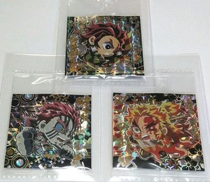 Demon Slayer Kimetsu no Yaiba Wafer Deformed Seal Set of 3 Characters New - Picture 1 of 2