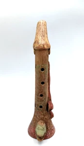 Handgemachte Ton Flöte Länge ca.   26,5 cm, 4 Löcher Vorderseite, 319 Gramm - Bild 1 von 11