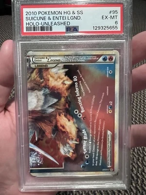 PSA 6 Pokemon 2010 HG/SS Unleashed Suicune/Entei Legend Holo #95 - Image 1 of 2