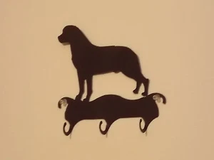 CLOSEOUT ROTTWEILER 3 HOOK  LEASH or KEY HOLDER WROUGHT IRON LOOK - Picture 1 of 1