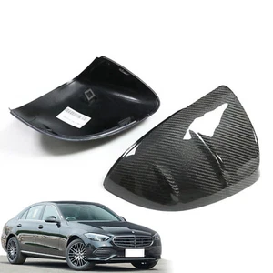 M Style Carbon Fiber Mirror Cover Replace For Benz W206 W223 C300 C43 S63 2022+ - Picture 1 of 4