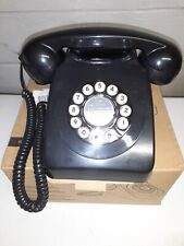 Przewodowy telefon stacjonarny retro nowy do domu, vintage klasyczny telefon biurkowy czarny 