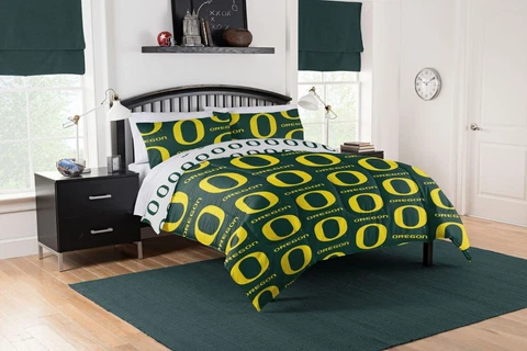 Oregon Ducks Queen Bed in a Bag (Rotary) OFFICIAL NCAA Cover