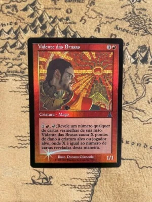 MTG Magic Cinder Seer  (Urza's Destiny - Portuguese)  MINT! FOIL - Image 1 of 2