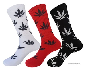 3er-Pack Marihuana Unkrautblatt GRÖSSE TRUE 18 Zoll lange BAUMWOLLSOCKEN 10-13 Set 45 - Bild 1 von 4