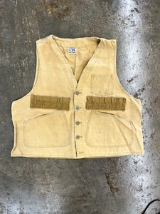 1950s VINTAGE CARHARTT SUPERDUX HUNTING VEST SHELL BROWN - Picture 1 of 5
