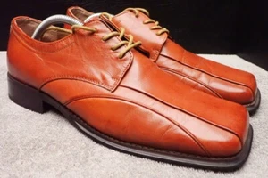 ANTONIO Zengara Square Toe Loafer Brown Leather Lace-Up - Men's 10 M Worn once - Picture 1 of 19