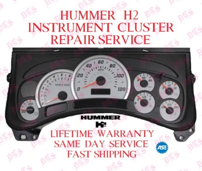 HUMMER H2 PREMIUM INSTRUMENT CLUSTER REPAIR SERVICE SPEEDOMETER 2003-2006 GM GMC - Image 1 of 4