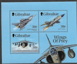FLIEGERJETS MILITÄRFLUGZEUG MINBLATT POSTFRISCH GIBRALTAR WINGS OF PREY - Bild 1 von 1