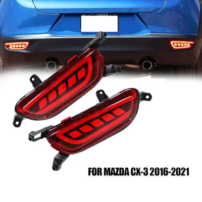 REAR BUMPER TAIL LIGHT FOR MAZDA CX-3 2016-2021 NEW LED REFLECTOR BRAKE FOG LAMP - Imagem 1 de 4
