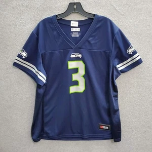 Seattle Seahawks Women Shirt 2XL Blue Russell Wilson #3 NFL Short Sleeve - Picture 1 of 9