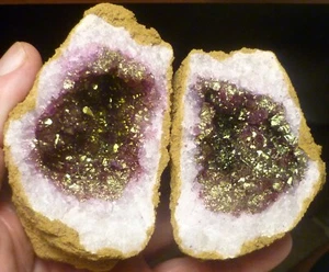 Traube & Grün Geode Kristall beide Hälften 14oz Marokko 12A - Bild 1 von 6