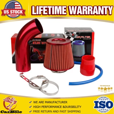 Cold Air Intake Filter Induction Kit Pipe Power Flow Hose Car System Accessories - Image 1 of 4