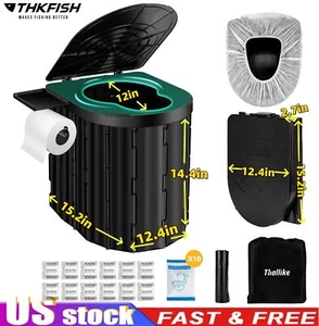 Inodoro portátil plegable para automóvil al aire libre viaje inodoro de emergencia camping con soporte - Imagen 1 de 20