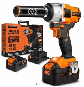 Boen Cordless Impact Wrench 1/2 inch Brushless Electric V20 Pro New - Picture 1 of 3