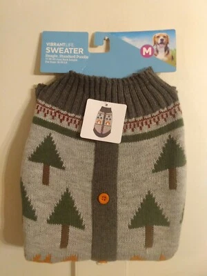 VibrantLife Foxes & Christmas Trees Sz M 20-50lbs 17" Back Beagles/St Poodle - Image 1 of 4