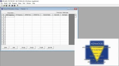 KENWOOD KPG-44D v2.02 & v.2.1 TK-690, TK-790, TK-890 PROGRAMMING SOFTWARE - Image 1 of 2