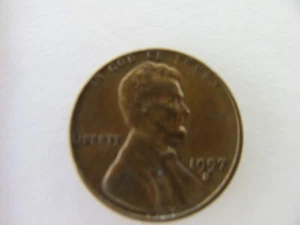 1957-D Wheat Cent Error Partially Filled "B" + "9" + Extra Metal At Wheat Leaf - Picture 1 of 4