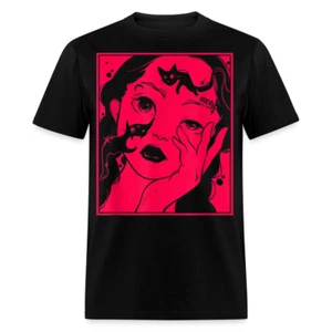 Kawaii Soft Grunge E-Girl Aesthetic shirt Harajuku Anime Waifu Cat Meow T-Shirt - Picture 1 of 2
