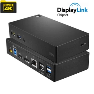 USB 3.0 Ultra Dock Docking Station 4K DP HDMI RJ45 For Lenovo ThinkPad Laptop - Picture 1 of 7