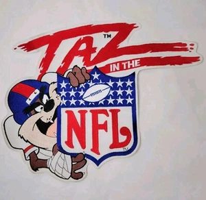 Taz In The NFL Very Large Approx 16"x13" Sew-On Embroidered Patch Vintage - Picture 1 of 10
